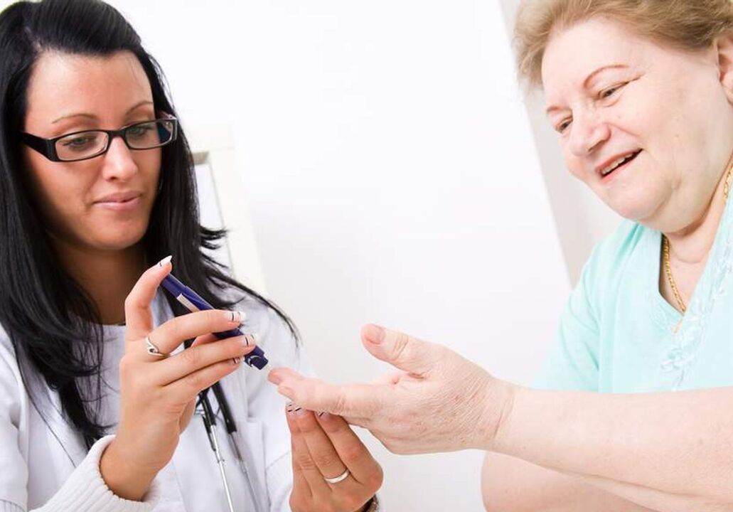 Mostra de sangue para a diabetes